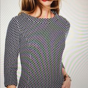 Biden Sarah Jacquard Dress Navy and White. Size 10